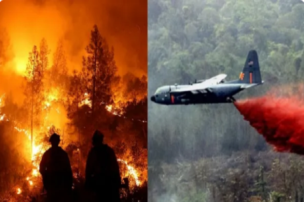 கலிபோர்னியா தீயை அணைக்க.. விமானத்தில் கொட்டப்படும் நீர்.. கூடவே சிவப்பு பொடியை போடுவது ஏன்?