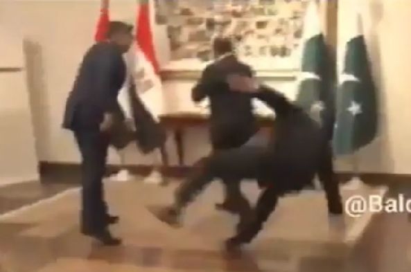 “தடுமாறிய இராஜதந்திரம்”: எகிப்து அமைச்சரை வரவேற்ற போது பாகிஸ்தான் துணைப் பிரதமர் தவறி விழுந்தார்!