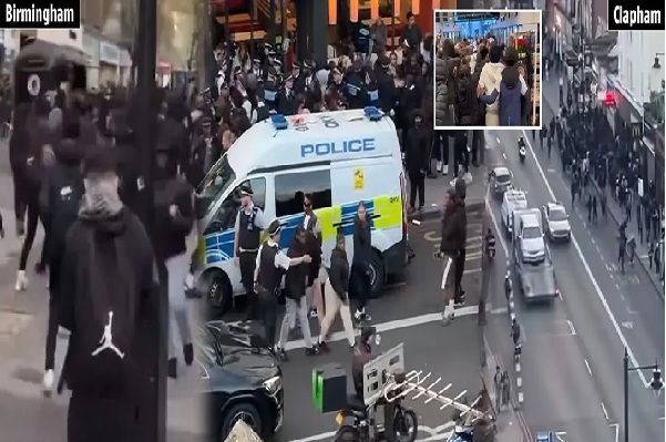 லண்ட வீதி எங்கும் வன்முறை!:  – கடைகளுக்குள் சிக்கித் தவித்த குடும்பங்கள்!