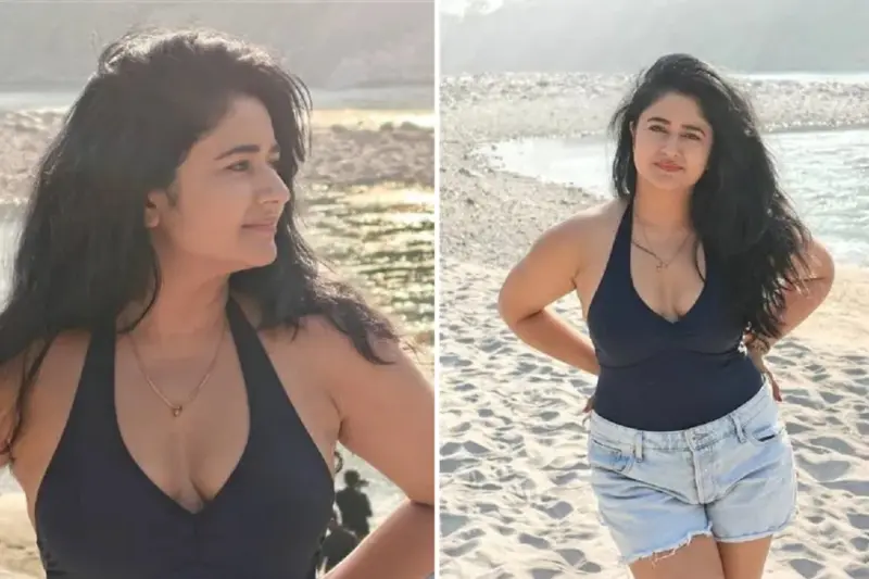 கடற்கரையில் அனல் பறக்கும் கவர்ச்சி! கருப்பு உடையில் ரசிகர்களின் ஹார்ட் பீட்டை எகிற வைத்த பூனம் பாஜ்வா!