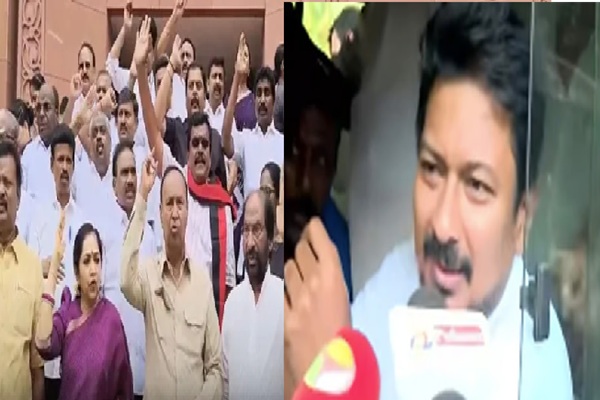 டெல்லியில் அலறிய நாடாளுமன்றம்! உதயநிதி கைதை எதிர்த்து திமுக எம்பிக்கள் பிரம்மாண்ட போராட்டம் – போலீஸ் அதிரடி கைது!